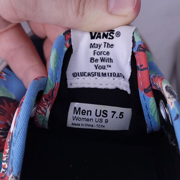 Vans Star Wars Shoes Mens 7.5 Womens 9 Yoda Floral Aloha - Picture 9 of 10